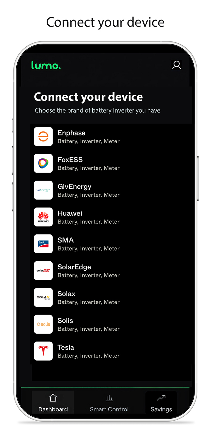 Lumo app, connect your device